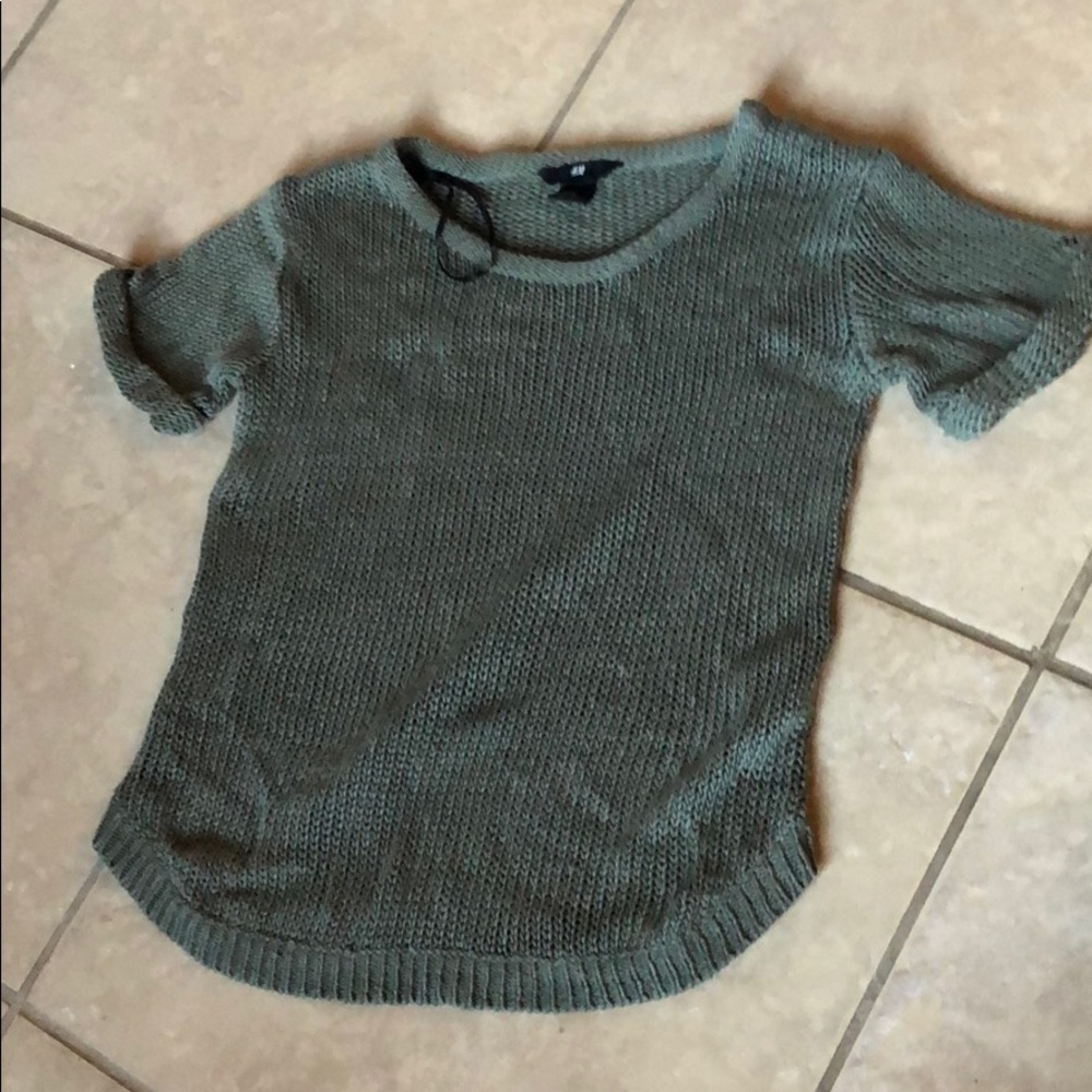 Olive green knitted shirt